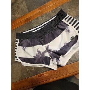 Hurley Women's Beachrider Tropical W/stripes Low Rise Board Shorts Size S Y2K